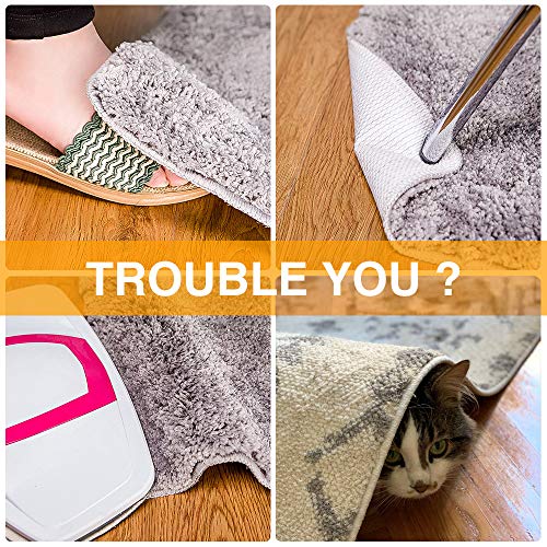 Home Techpro Rug Pads Grippers, 8 PCS Non Slip Washable Grippers, “Vacuum TECH” - New Materials to Anti Curling Rug Pad : Keep Your Rug in Place & Make Corner Flat and Easily Peel Off - Image 3