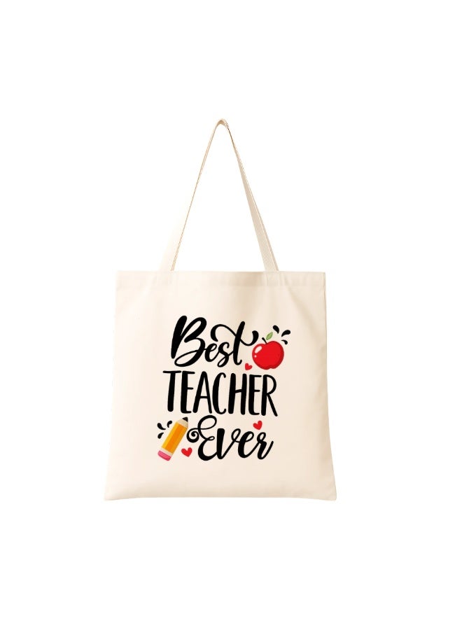 Teacher's day Gift Cotton Bag with Funny Design - Reusable Canvas Tote Bag - Eco Friendly - Lightweight - Grocery Shopping Bag - Gifts for Teacher - School - Office - Travel - Image 1