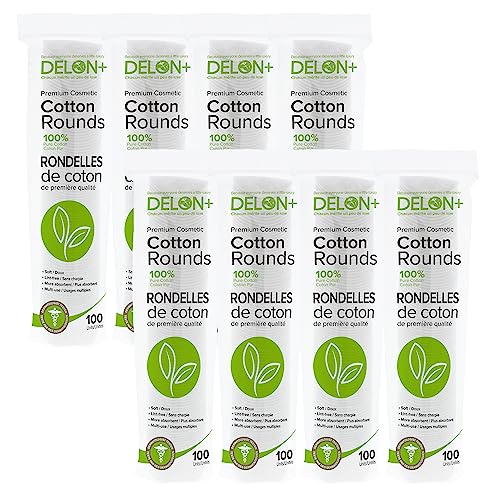 DELON Premium Cosmetic Cotton Rounds, 800 count - Image 1