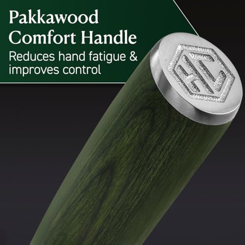 HexClad Chef's Knife, 8-Inch Japanese Damascus Stainless Steel Blade, Pakkawood Handle - Image 5