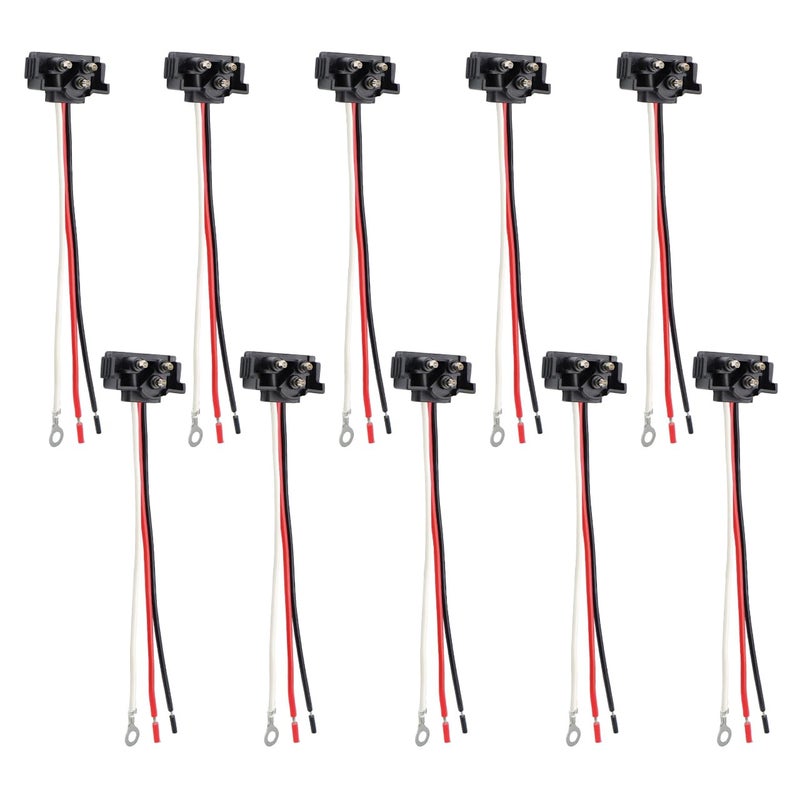 Ledvillage 10X Truck Trailer Molded 3 Prong Pin Pigtail Harness Plug 3Wire Right Angle for Stop Turn Tail Brake Backup Light - Image 3