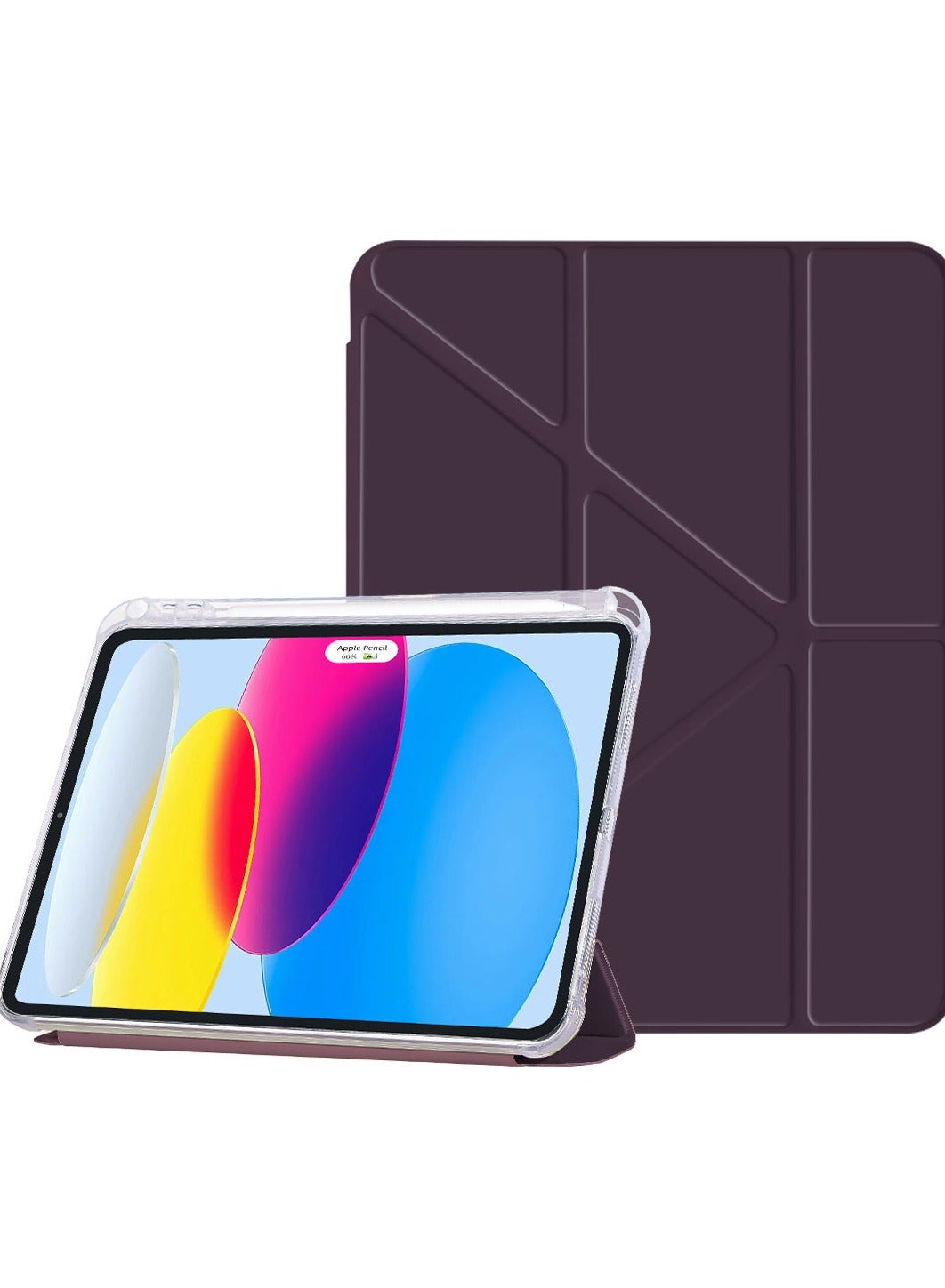 Rock Pow Clear Case for iPad Pro 13 Inch M5 2025/iPad Pro 13 inch M4 2024 Case with Pencil Holder,Transparent Hard PC Back,Trifold & Y Stand, Auto Wake/Sleep,Durable Protection Cover For iPad Pro 13 i