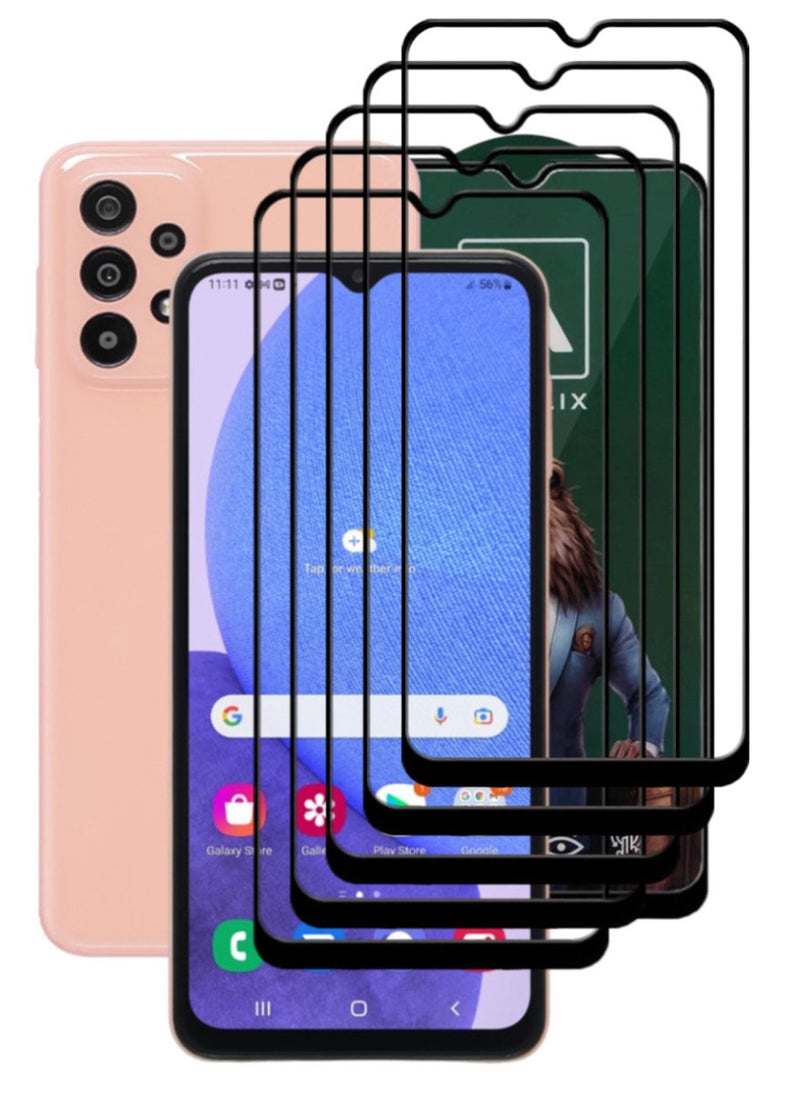 ACLIX 5 Pieces Antistatic ESD Dustproof Premium Quality High Definition Tempered Glass Screen Protector Designed For Samsung Galaxy A23 - Image 1