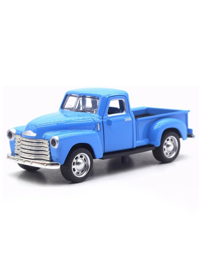 HALAMODO 1:32 Pickup Truck Alloy Car Model Toy ,Classic Car Model , With 2 Openable Doors , Pull-Back Alloy Car Model Toy , Ornament Pickup Truck Alloy Antique Collection Toy Car , Birthday Party Gift For Boys Girls, Children Collectible Toy Car, Blue , 12.5*4.7*5 cm - Image 1