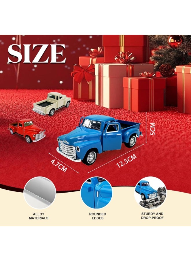 HALAMODO 1:32 Pickup Truck Alloy Car Model Toy ,Classic Car Model , With 2 Openable Doors , Pull-Back Alloy Car Model Toy , Ornament Pickup Truck Alloy Antique Collection Toy Car , Birthday Party Gift For Boys Girls, Children Collectible Toy Car, Blue , 12.5*4.7*5 cm - Image 2