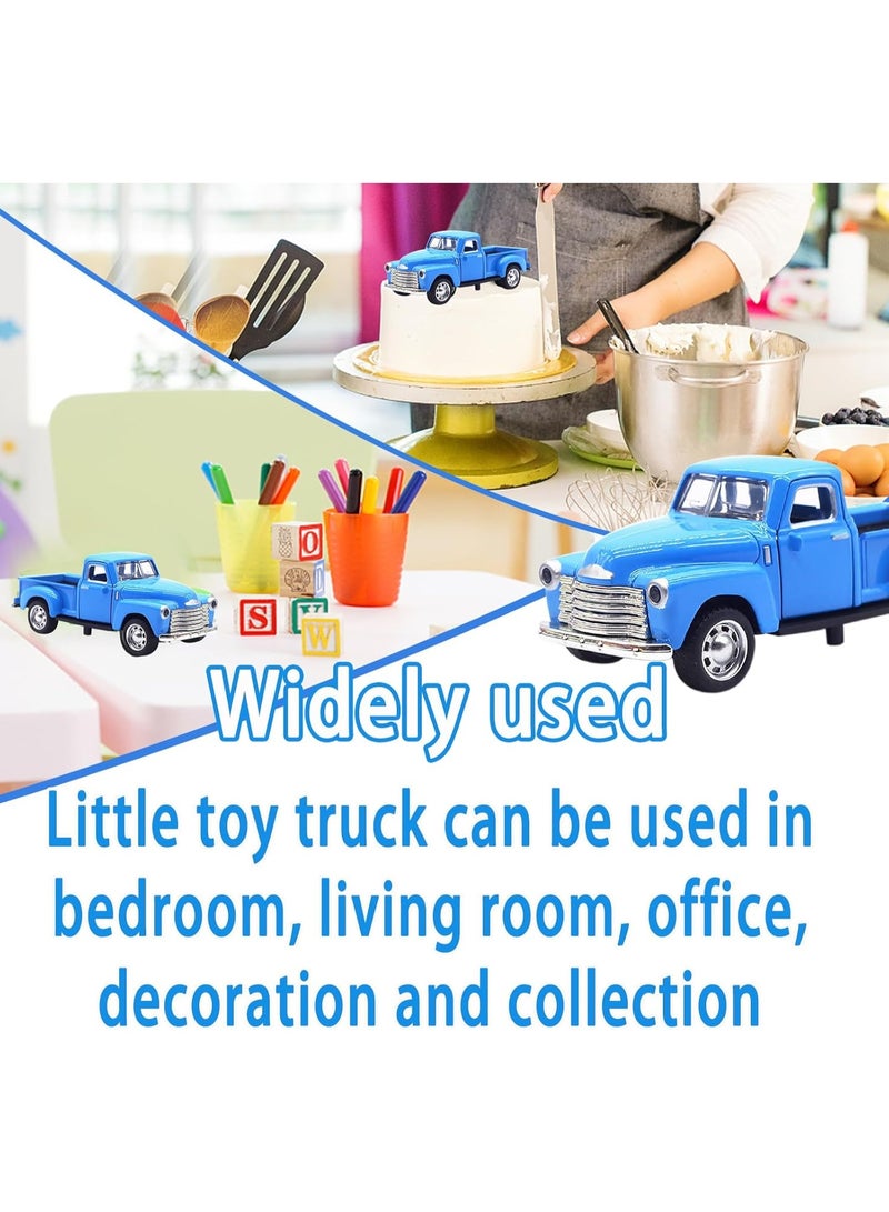 HALAMODO 1:32 Pickup Truck Alloy Car Model Toy ,Classic Car Model , With 2 Openable Doors , Pull-Back Alloy Car Model Toy , Ornament Pickup Truck Alloy Antique Collection Toy Car , Birthday Party Gift For Boys Girls, Children Collectible Toy Car, Blue , 12.5*4.7*5 cm - Image 5