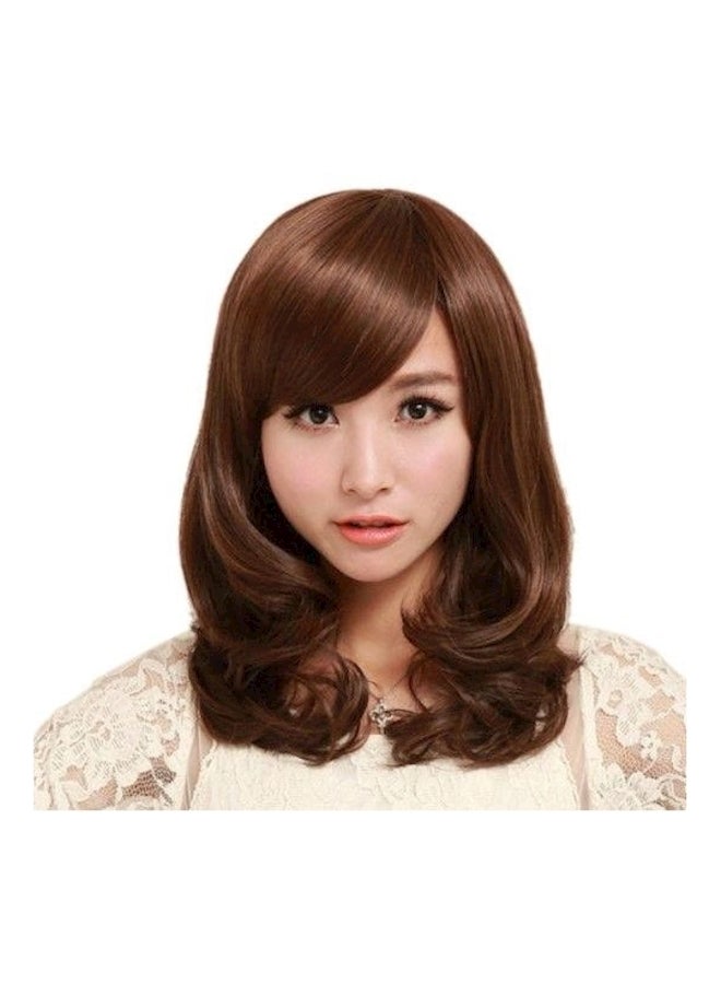 NIBEMINENT Curly Hair Wig Brown