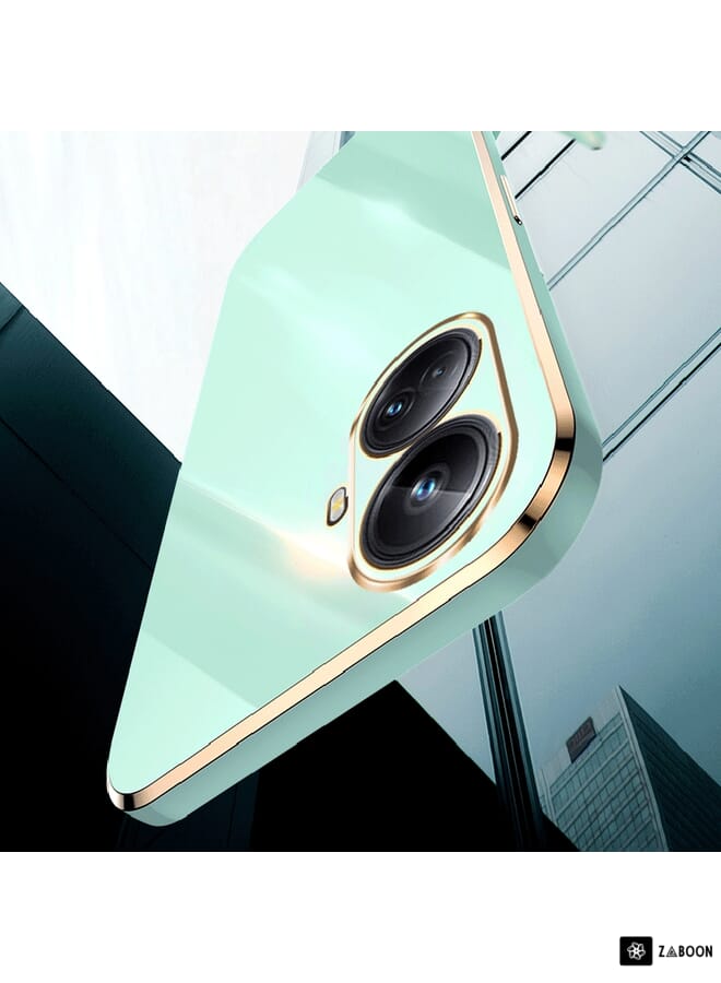 Green Tiger For Realme 10 Pro+ XINLI Straight 6D Plating Gold Edge TPU Phone Case(Pink) - Image 5