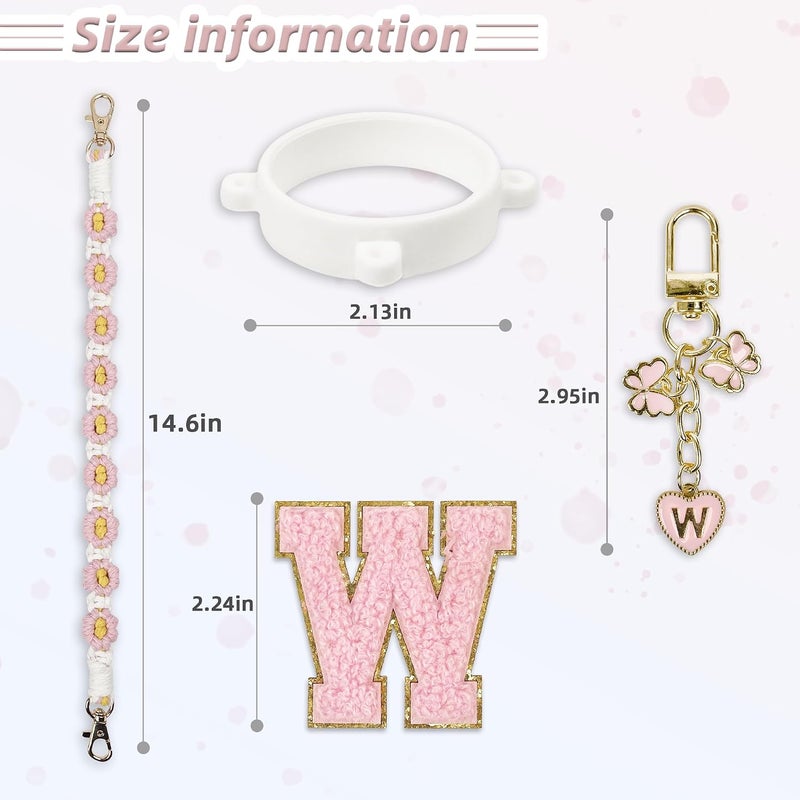 SITKOL Cute Letter Charm Set Compatible with Owala Water Bottle 24 oz, 32 oz, 40 oz, Owala Kids, Owala Coffee Tumbler, Owala FreeSip – Includes Handle Strap, for Owala Accessories & Stanley Cup Accessories - Image 5