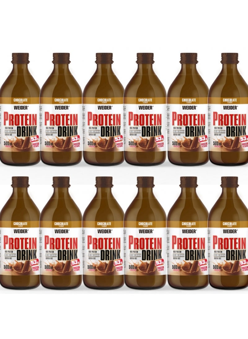 Weider Protein Drink 500ml Chocolate – Pack of 12 - Image 1