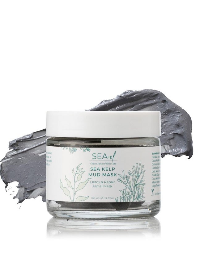 Sea-El - Sea Kelp Mud Face Mask Skincare Activated Charcoal & Bentonite Clay Detox & Repair Facial Mask Calming Hydration Boost Turmeric & Aloe Daily Glow Essentials For Women & Men 2Oz - Image 1