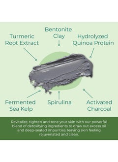 Sea-El Sea Kelp Mud Face Mask Skincare Activated Charcoal & Bentonite Clay Detox & Repair Facial Mask Calming Hydration Boost Turmeric & Aloe Daily Glow Essentials For Women & Men 2Oz  - Image 3