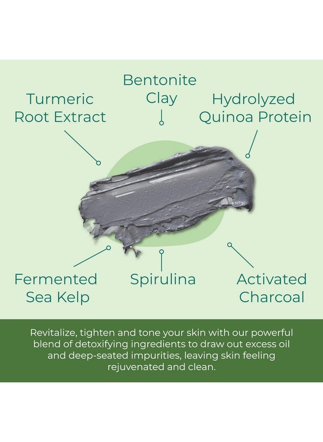 Sea-El - Sea Kelp Mud Face Mask Skincare Activated Charcoal & Bentonite Clay Detox & Repair Facial Mask Calming Hydration Boost Turmeric & Aloe Daily Glow Essentials For Women & Men 2Oz - Image 1