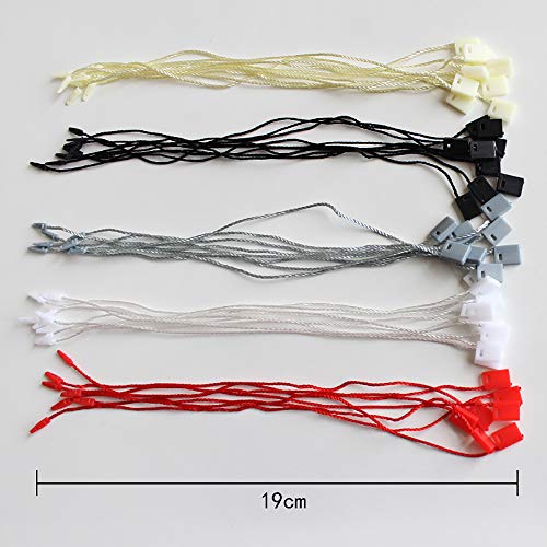 Cenme 1000 PCS Hang Tag String Snap Lock Pin Loop Tie Fasteners,Polyester String White Hanging String White String Hang Tag String - Image 5