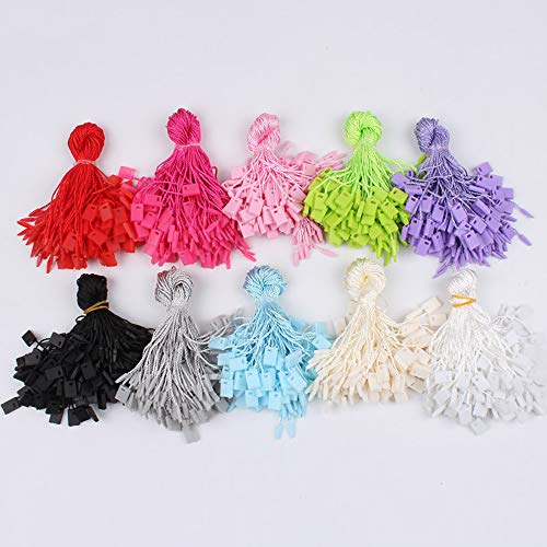 Cenme 1000 PCS Hang Tag String Snap Lock Pin Loop Tie Fasteners,Polyester String White Hanging String White String Hang Tag String - Image 2