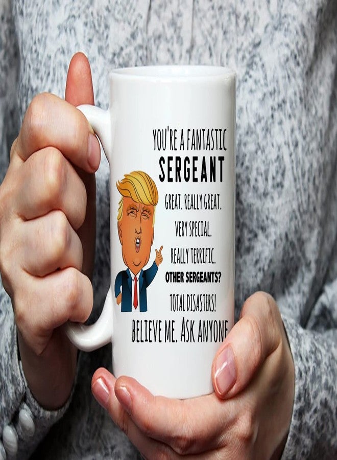 Fonhark - Funny Trump Sergeant Coffee Mug, Police Officer Novelty Cup, 11 Oz White - Image 3