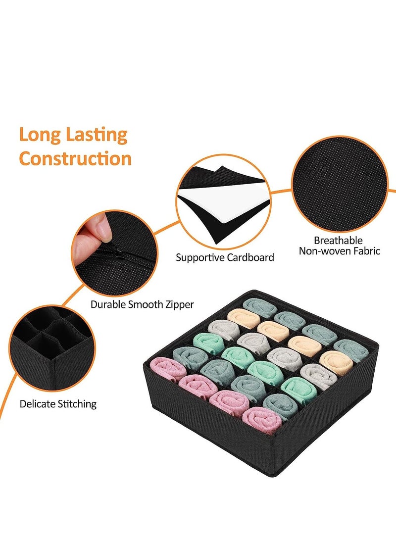 4 Pcs Underwear Drawer Organizers Divider, Closet Socks Organizer and Storage Boxes for Lingerie, Bra, Undies - Image 5