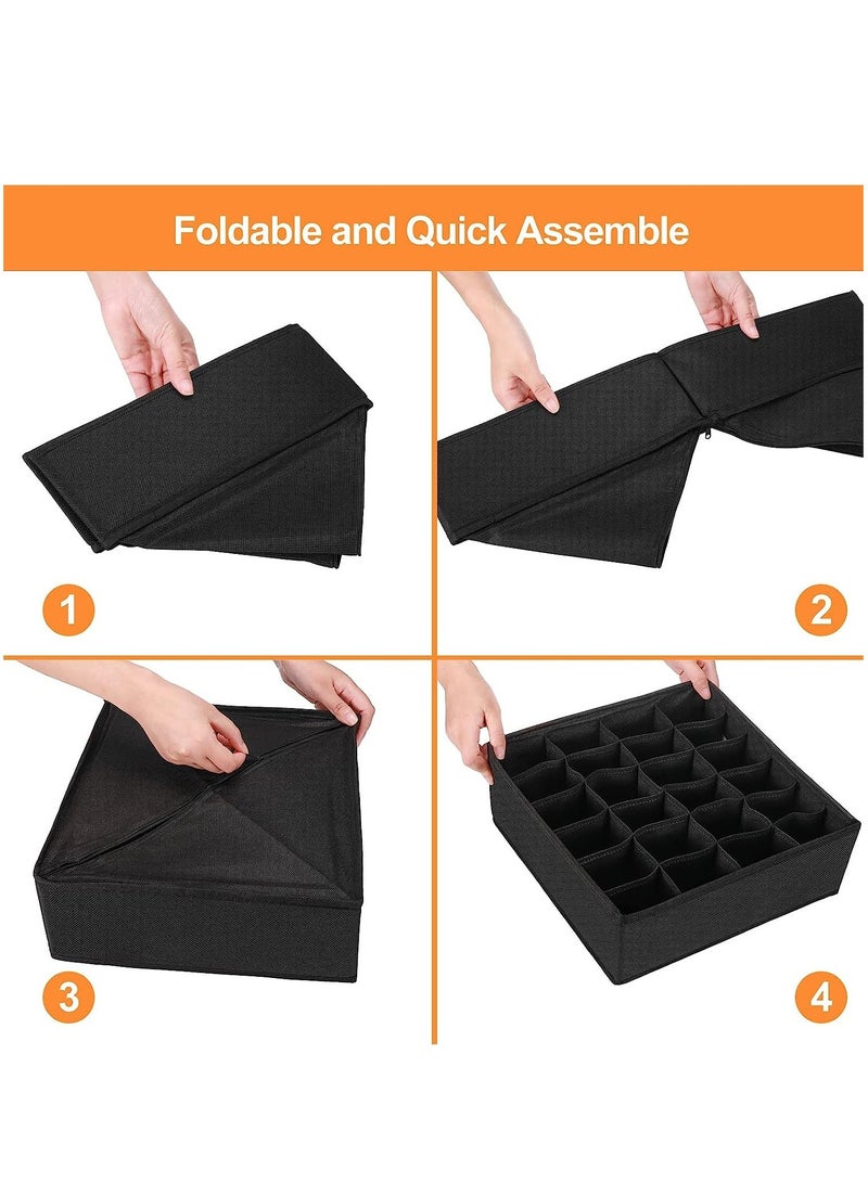 4 Pcs Underwear Drawer Organizers Divider, Closet Socks Organizer and Storage Boxes for Lingerie, Bra, Undies - Image 4