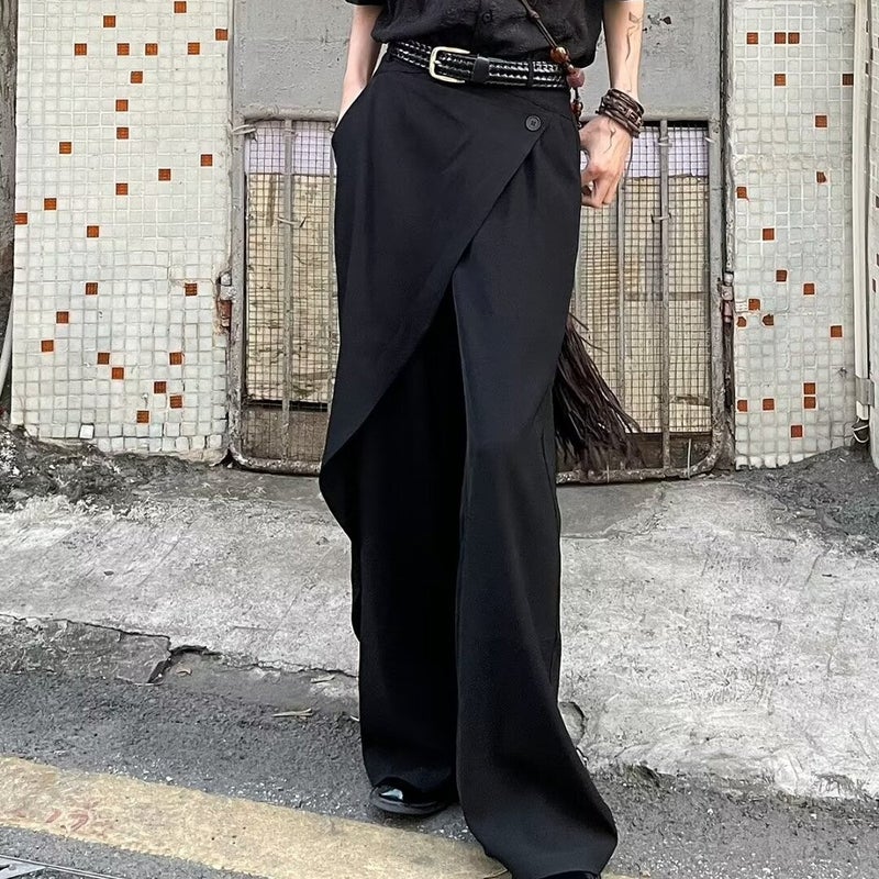 Selling New Chinese Men'S Chinese Style Horse-Faced Skirt Pants Men'S Irregular Kendo Samurai Wide-Leg Pants - Image 5