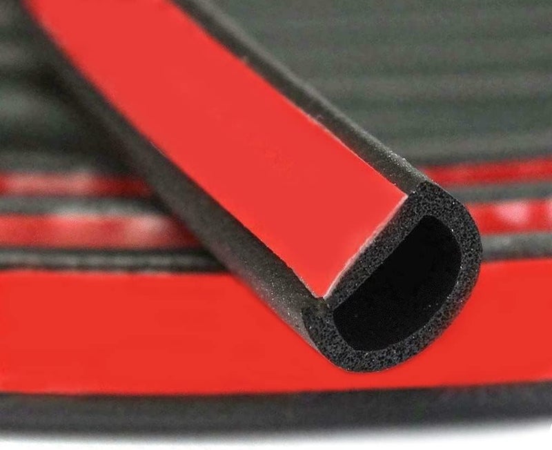 Tintvent D-D-Shape Weather Stripping, Rubber Door Seal Soundproofing, Window Seal Strip for Door, Window, Trunk, Engine Cover,0.47" Height X 0.55" Width - Image 1