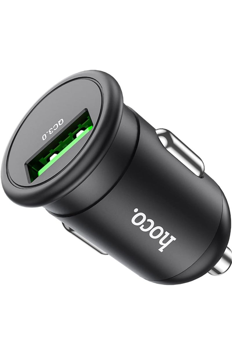 Hoco Z43 - Mighty Single Port Fast Car Charger (18W - 3A), Support QC3.0/FCP/AFC Fast Charging protocols, Charger Compatible with iPhone Samsung Xiaomi Oppo Huawei - Black - Image 2