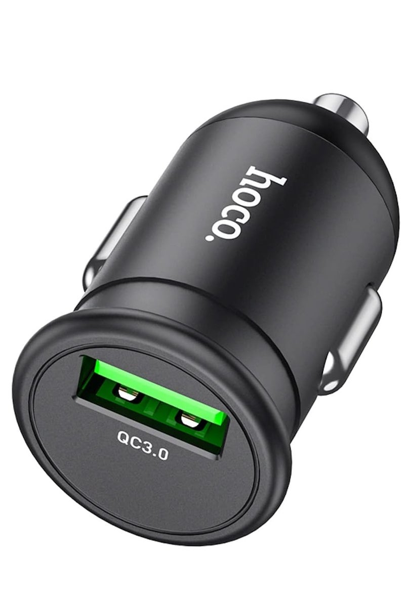 Hoco Z43 - Mighty Single Port Fast Car Charger (18W - 3A), Support QC3.0/FCP/AFC Fast Charging protocols, Charger Compatible with iPhone Samsung Xiaomi Oppo Huawei - Black - Image 3