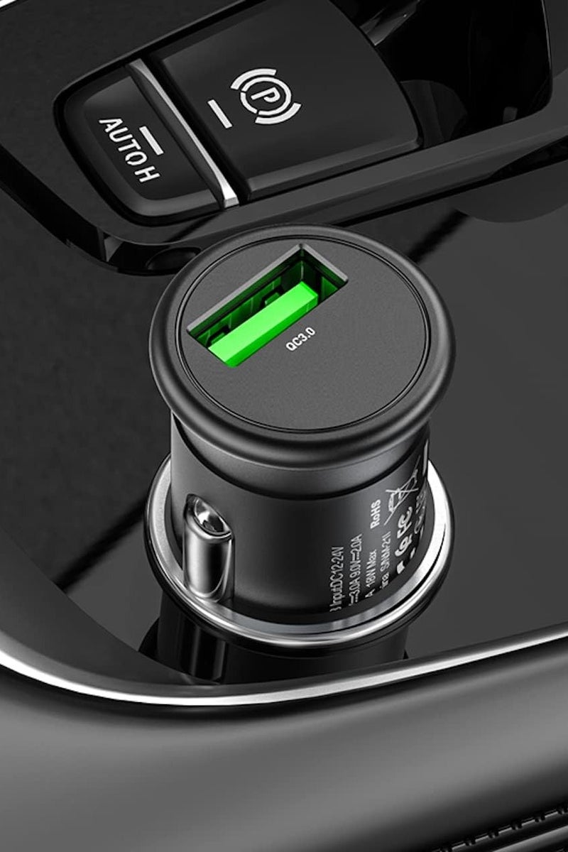 Hoco Z43 - Mighty Single Port Fast Car Charger (18W - 3A), Support QC3.0/FCP/AFC Fast Charging protocols, Charger Compatible with iPhone Samsung Xiaomi Oppo Huawei - Black - Image 5