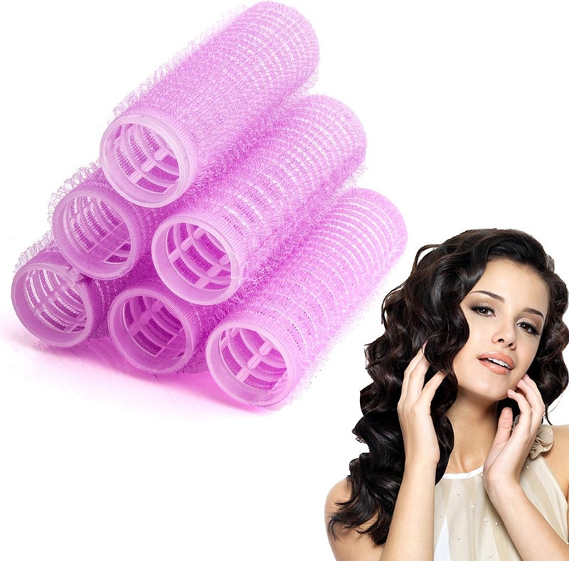 Aternal Hair Roller Curler, Hair Rolling Set 06Pcs Small Hair Roller Self Grip Salon Hair Curler Small Hair Roller Set for All Hair Types Plastic No Heat Hair Rollers Hair Styling Accessories With 06Hair Clips - Image 2