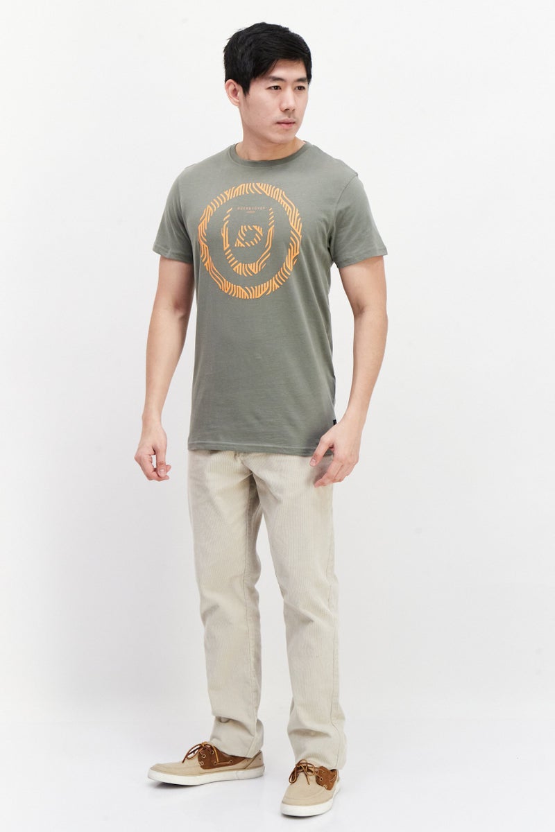 DUCK AND COVER Men Crew Neck Short Sleeve Brand Logo T-Shirt, Olive - Image 4
