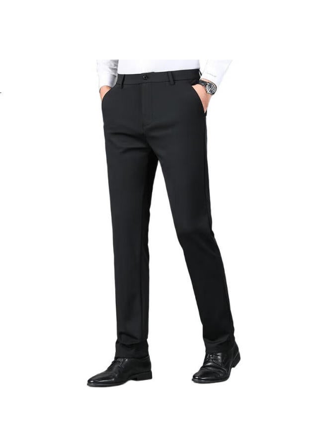 Firs High-Elasticity Wrinkle-Resistant Casual Pants For Men, Slim Fit, Spring And Summer Ice Silk Style, Cargo Pants, Business Straight-Leg Dress Pants - Image 2