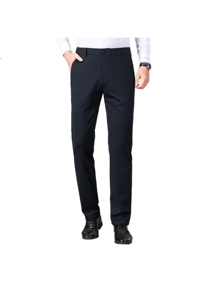 Firs High-Elasticity Wrinkle-Resistant Casual Pants For Men, Slim Fit, Spring And Summer Ice Silk Style, Cargo Pants, Business Straight-Leg Dress Pants - Image 3