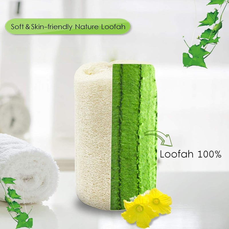 Shellvcase Loofah Back Scrubber for Shower Shellvcase Loofah on a Stick with Natural Loofah Sponge Exfoliating Body Sponge Scrubber With Long Wooden Handle Back Brush For Men  Women in Bath Spa Shower 2 Pack - Image 4