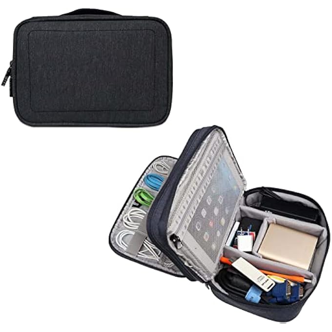 VERSATILE ELECTRONIC DIGITAL STORAGE BAG FOR TABLETS, CHARGING CABLES, MOBILE PHONES u0026 MINI TABLETS - PERFECT TRAVEL ORGANIZER FOR DATA CABLES u0026 POWER SUPPLIES - Image 1