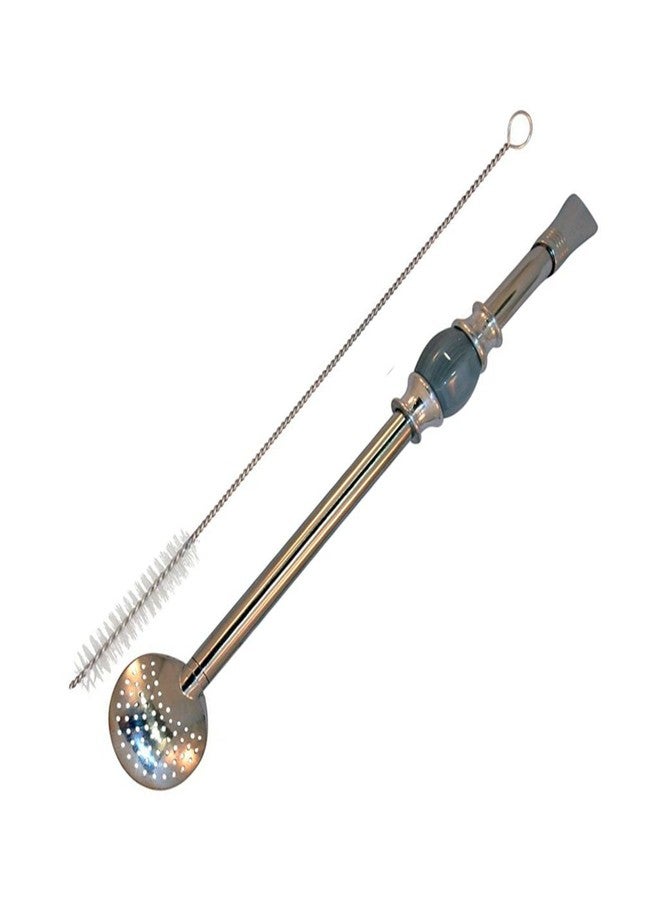 RECHERE Stainless Steel Yerba Mate Tea Bombilla Gourd Drinking Straw Filter Silver (Grey) - Image 2