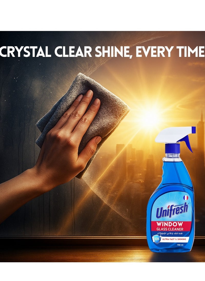 Unifresh Windows & Glass Cleaner Blue – 750ml (Pack of 3) | Streak-Free Shine, Tough on Dirt, Safe for Mirrors & Glass Surfaces  - Image 2