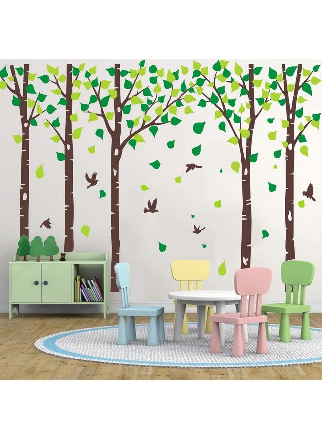 MAFENT Giant Tree Wall Decals Birch Tree Wall Decals Forest Tree Wall Stickers for Nursery Kids Bedroom Living Room Classroom Wall Decoration Removable Vinyl Mural Wall Art - Image 1