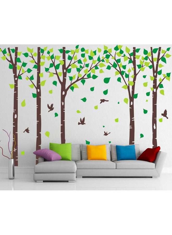 MAFENT Giant Tree Wall Decals Birch Tree Wall Decals Forest Tree Wall Stickers for Nursery Kids Bedroom Living Room Classroom Wall Decoration Removable Vinyl Mural Wall Art - Image 5