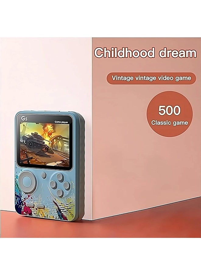 ShebSheb - 500 In 1 Colorful Handheld Game Console,Portable Retro Handheld Gaming Console,Mini Pocket Video Games for Kids - Image 1