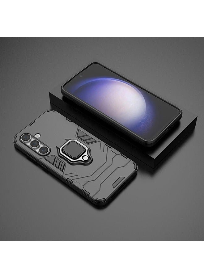 Compatible With Samsung Galaxy S24 FE 5G Case, Hybrid Heavy Duty Protection Defender Kickstand Armor Case Cover, Anti-Fall Drop Protection, Shockproof Case , Black - Image 5