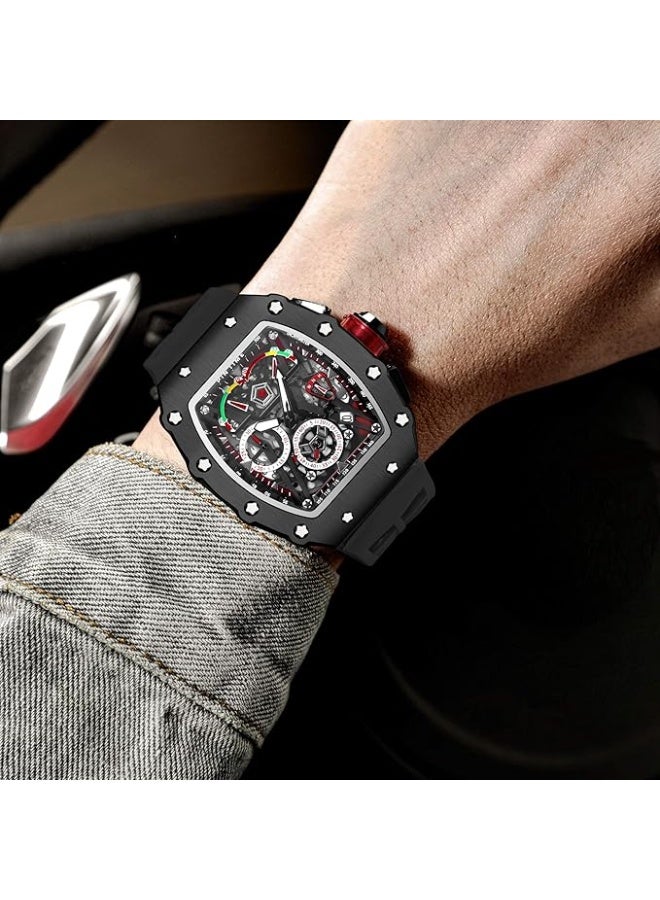 PINTIME Fashion Mens Watch Hallow Punk Chronograph Sports Wristwatch Luxury Designer Mens Watch - Image 5