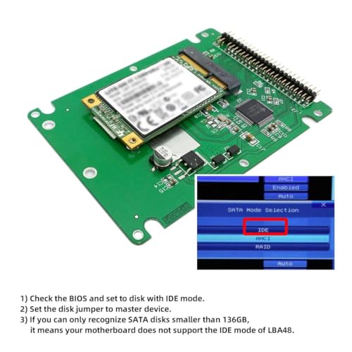 chenyang mSATA Mini SATA SSD to IDE 44Pin 25 inch Hard Disk Case Enclosure Box White for Laptop - Image 3