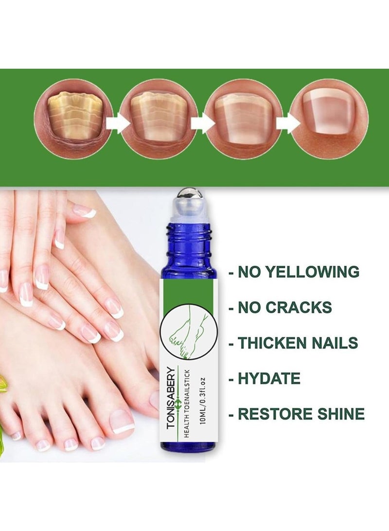 TONISABERY علاج صحة الأظافر المتشققة رولر طبيعي مهدئ وملين زيت البشرة الصحية رولر بال يقوي الأظافر ويحمي البشرة مزيل فطريات الأظافر سائل 10 مل - Image 4