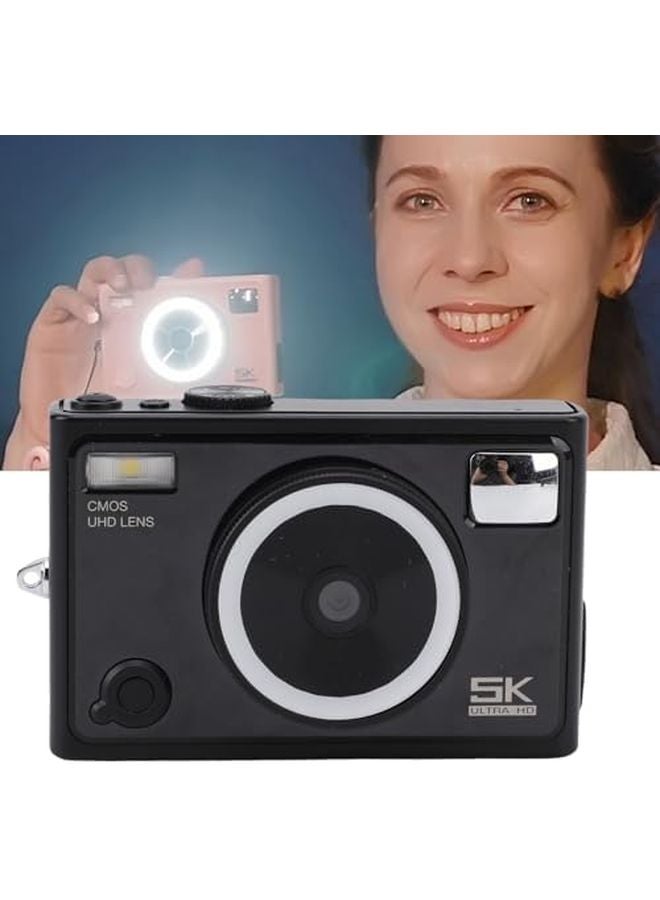 5K 64MP WiFi Vlogging Camera with Autofocus Touch Screen Fill Light Black - Image 3