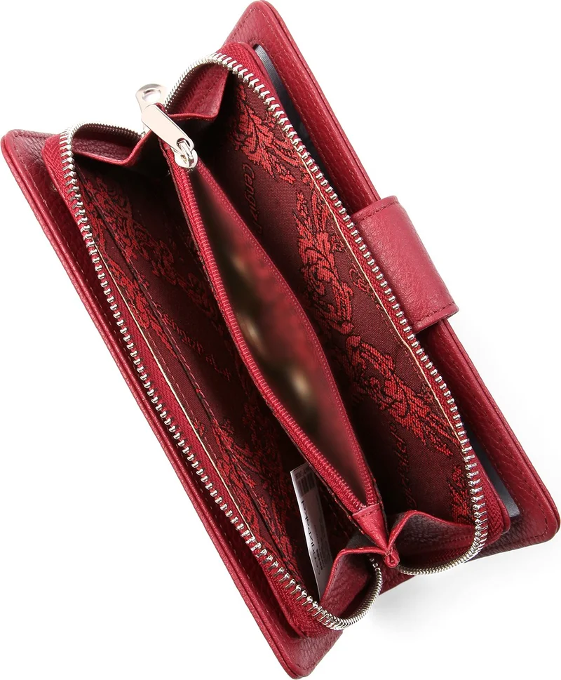 جنكيز باكيل Genuine Leather Claret Red Wallet - 65104T