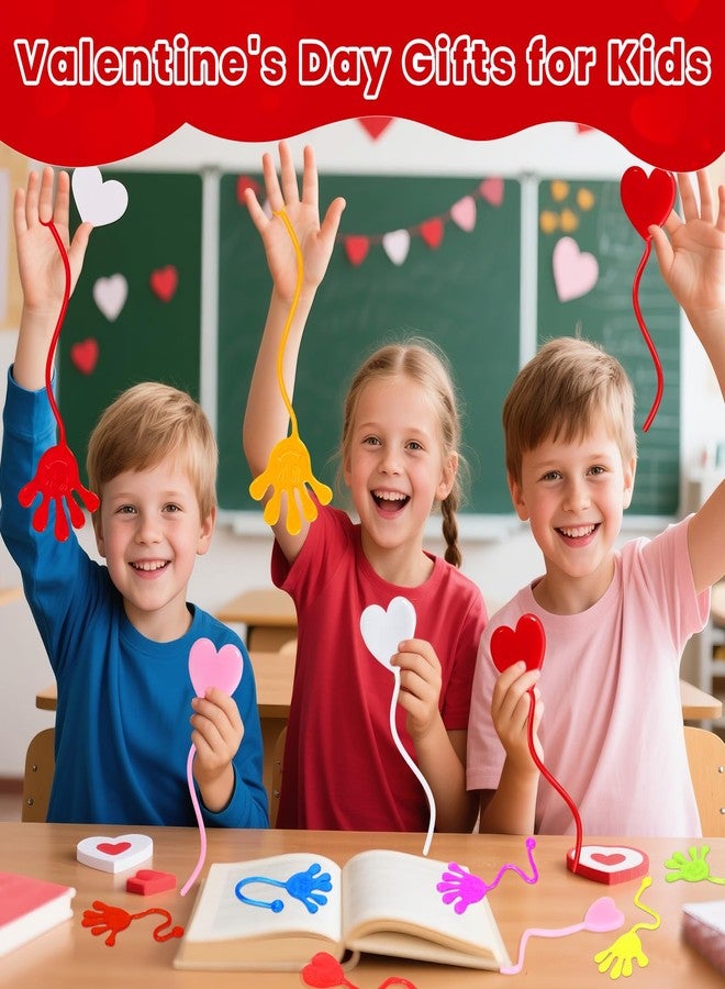 VICROIC 24PCS Valentines Gifts Sticky Hands Toys for Kids, Goodie Bag Stuffers Toys for Valentines Party Favor Supplies, Love Heart Sticky Toys for Boys Girls Classroom Prizes - Image 5
