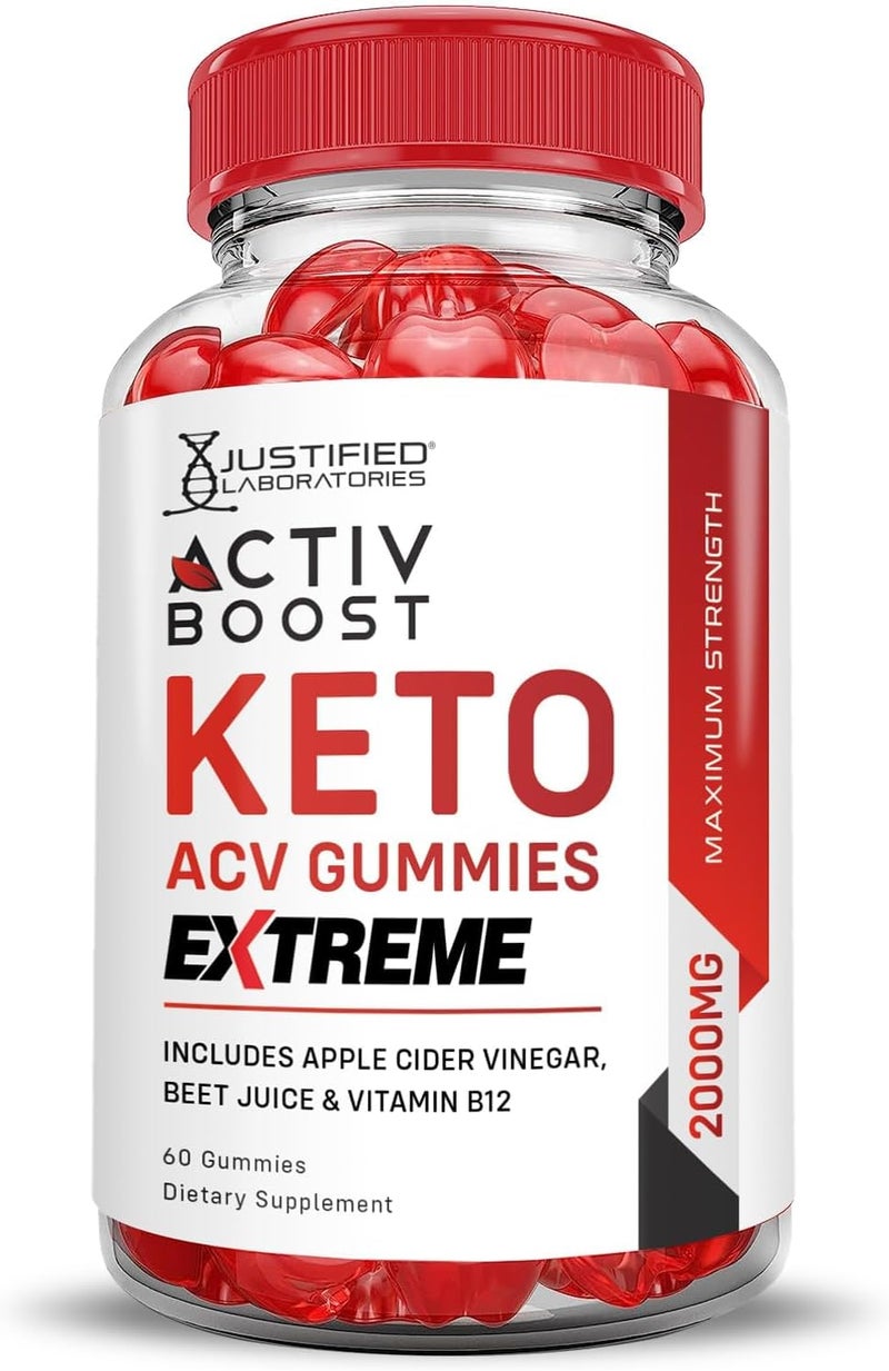 Justified Laboratories Activboost Keto Acv Gummies Extreme 2000MG Active Boost Keto Gummies Apple Cider Vinegar Activ Boost Formulated with Pomegranate Beet Juice Powder B12 Vegan Non GMO 60 Gummys - Image 4