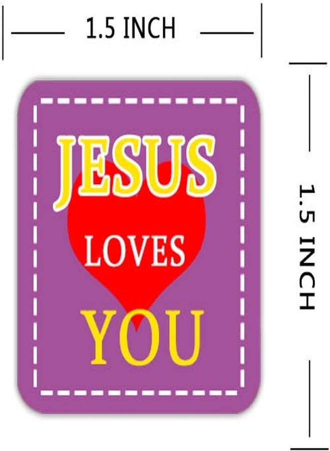 Top label Jesus Loves You Decals Stickers,1.5 Inch Christian Religious Jesus Stickers,300 Pcs Cross Stickers Labels for Religious Party,Baptism,Confirmation,Christening,First Communion - Image 2