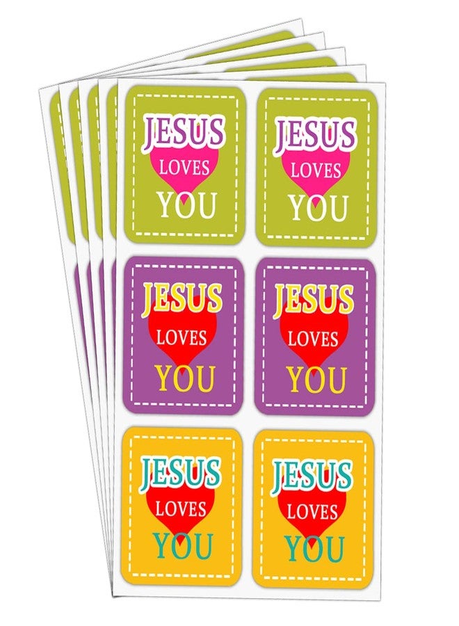 Top label Jesus Loves You Decals Stickers,1.5 Inch Christian Religious Jesus Stickers,300 Pcs Cross Stickers Labels for Religious Party,Baptism,Confirmation,Christening,First Communion - Image 1