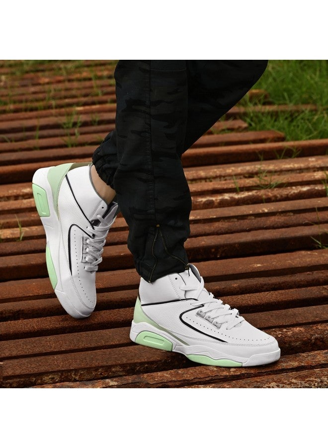 Cruiser Men's White High-Neck Sneakers | Lightweight & Comfortable | Ideal for Walking, Gym, and Casual Wear - Image 2