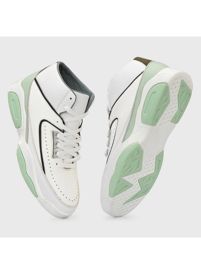 Cruiser Men's White High-Neck Sneakers | Lightweight & Comfortable | Ideal for Walking, Gym, and Casual Wear - Image 5